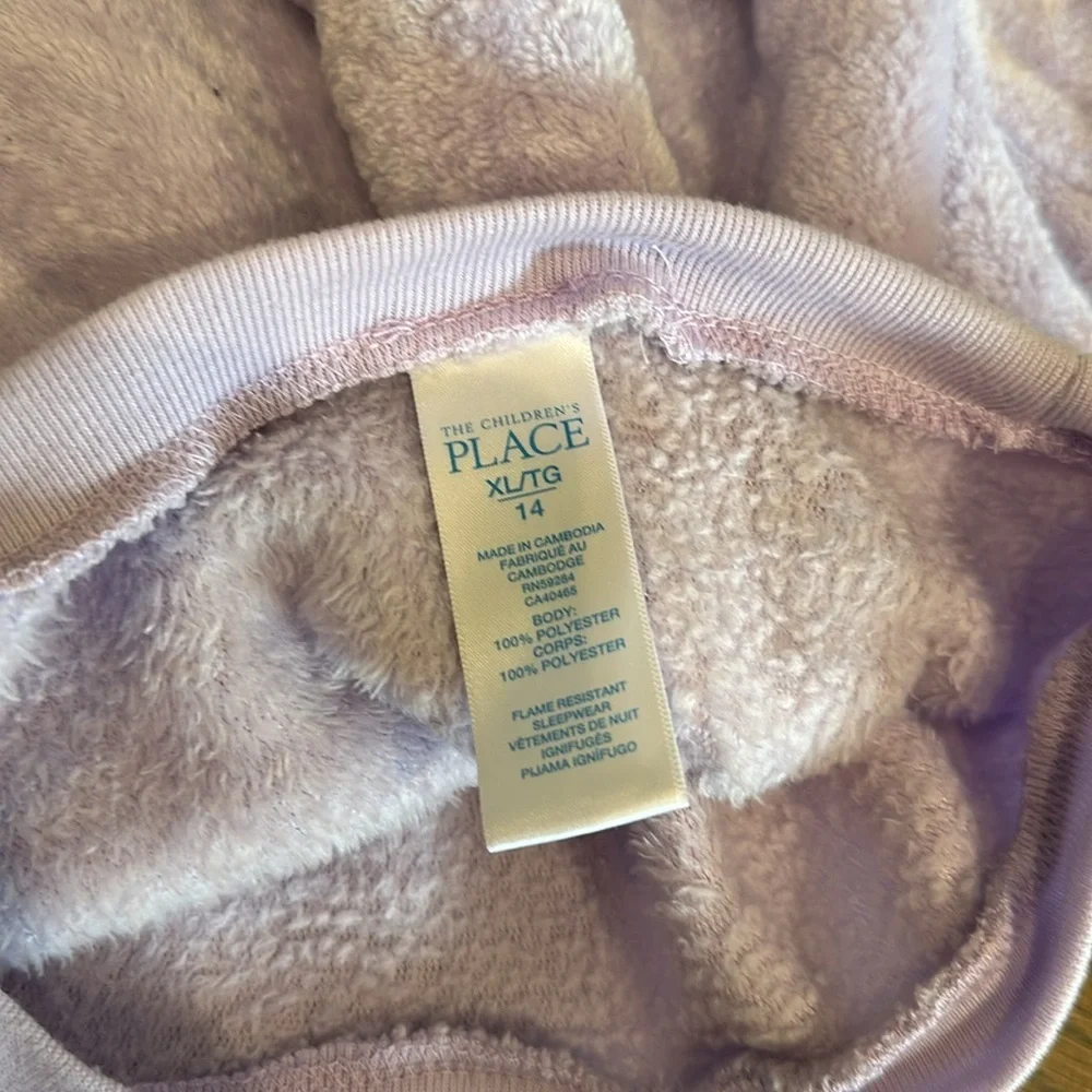The Children’s Place Girl’s Purple Fuzzy Crewneck - Size 14